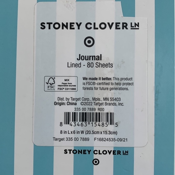 Stoney Clover Lane Limited 180 Page Edition Striped Journal - Picture 7 of 8